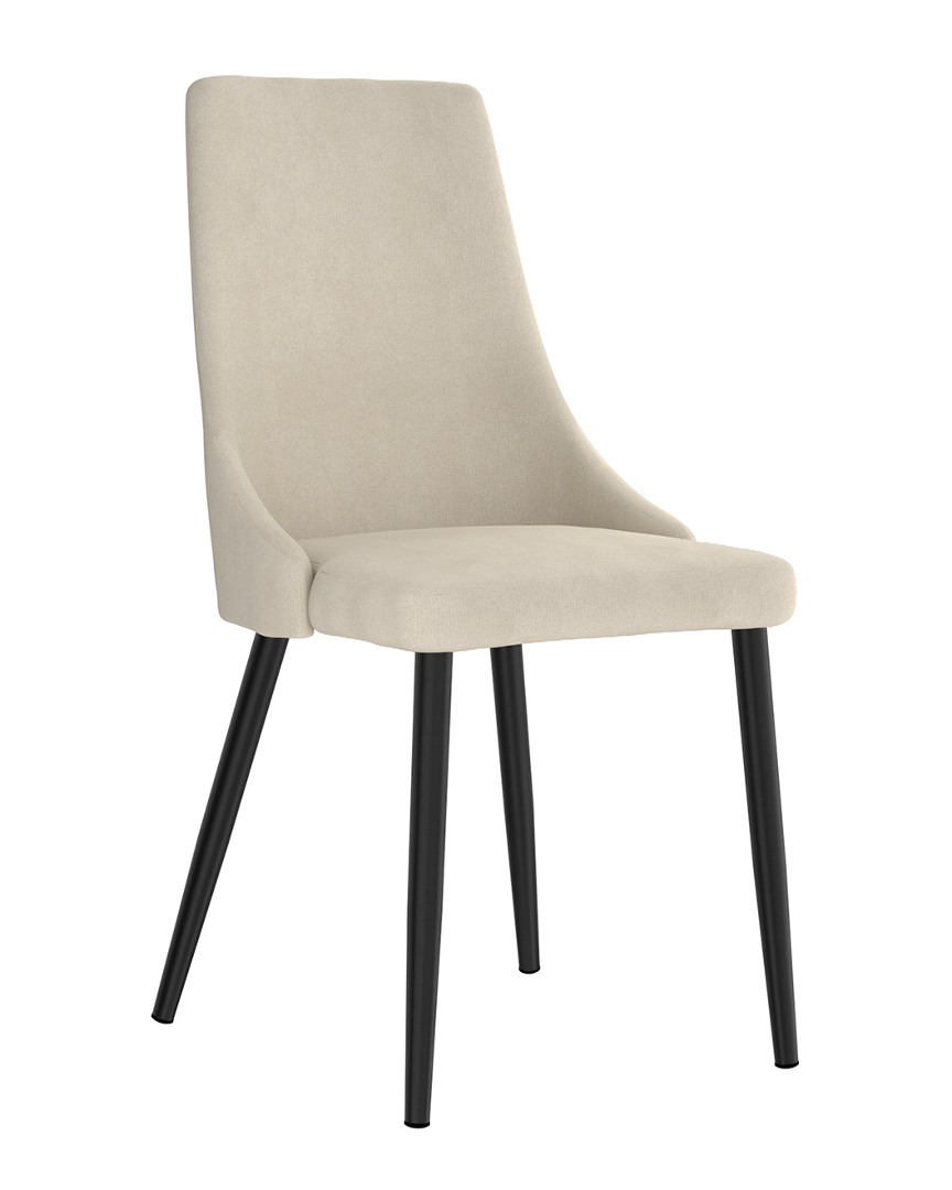 Worldwide Home Furnishings Mid Century Upholstered Side Chair In Beige