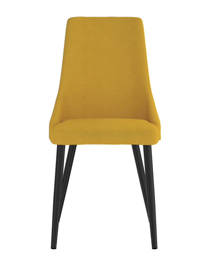 Worldwide Home Furnishings Mid Century Upholstered Side Chair In Mustard