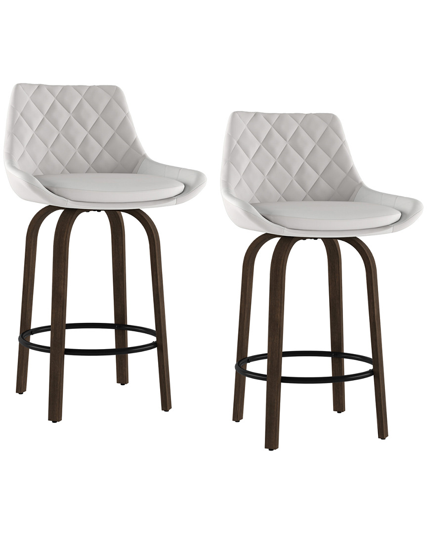 Worldwide Home Furnishings Nspire Modern Faux Leather 26in Counter Stool In White