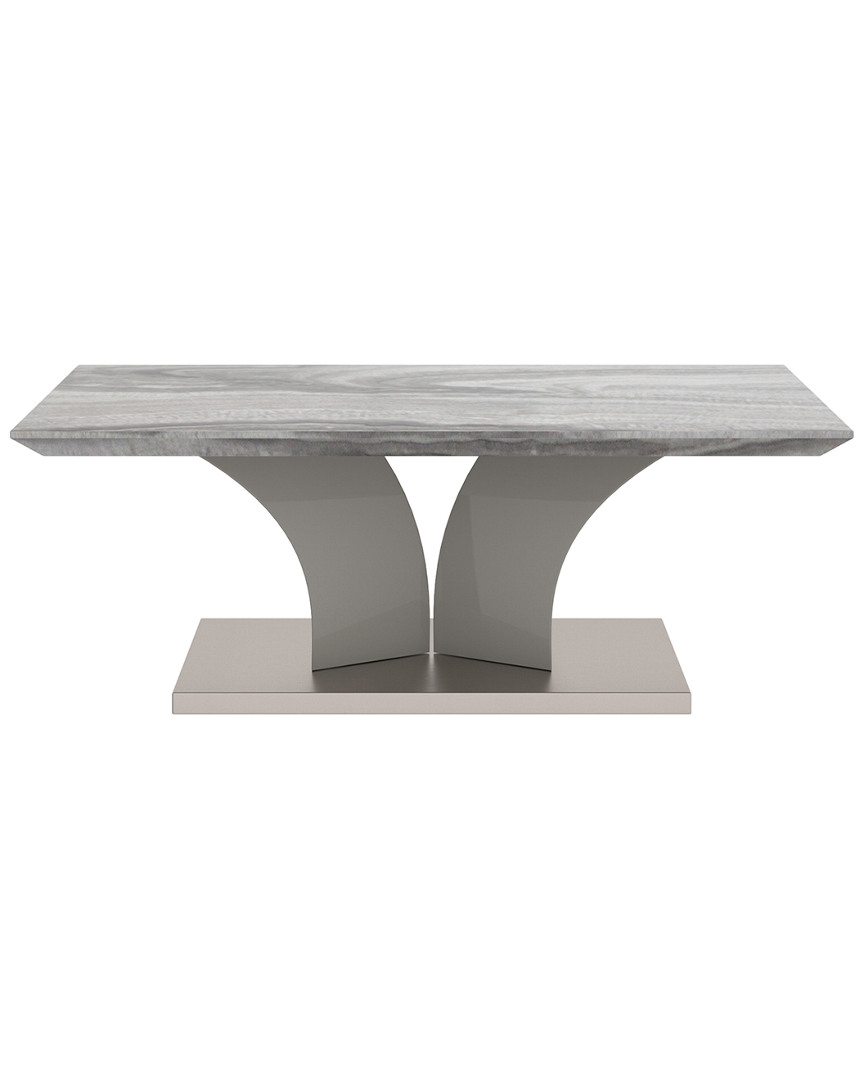 Worldwide Home Furnishings Nspire Contemporary Faux Marble Coffee Table In Grey
