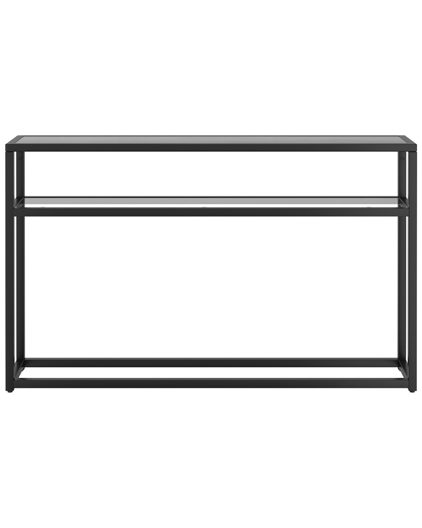 Worldwide Home Furnishings Nspire Contemporary 2 Tier Glass And Metal Console Table In Black