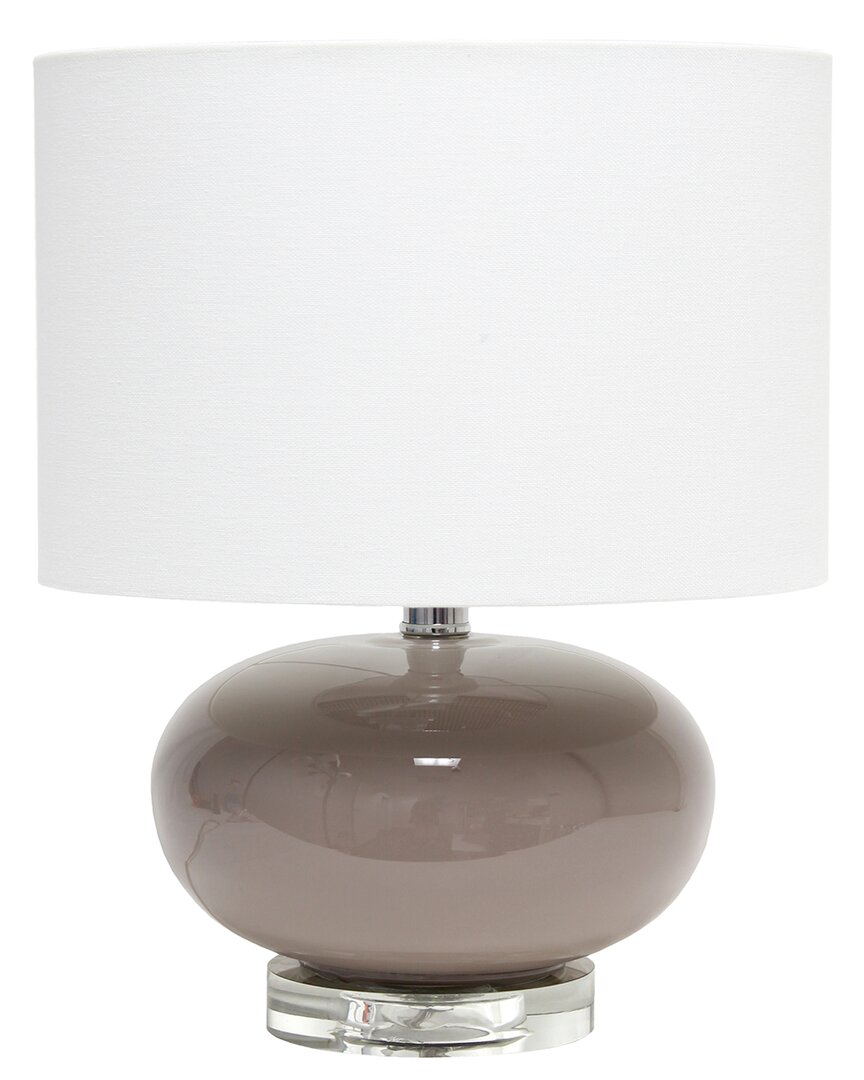 Shop Lalia Home 15.25in Modern Ovaloid Glass Bedside Table Lamp In Grey