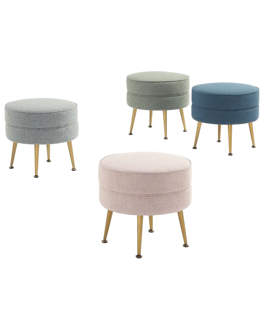 Manhattan Comfort Bailey Mid-century Modern Woven Polyester Blend Upholstered  Ottoman