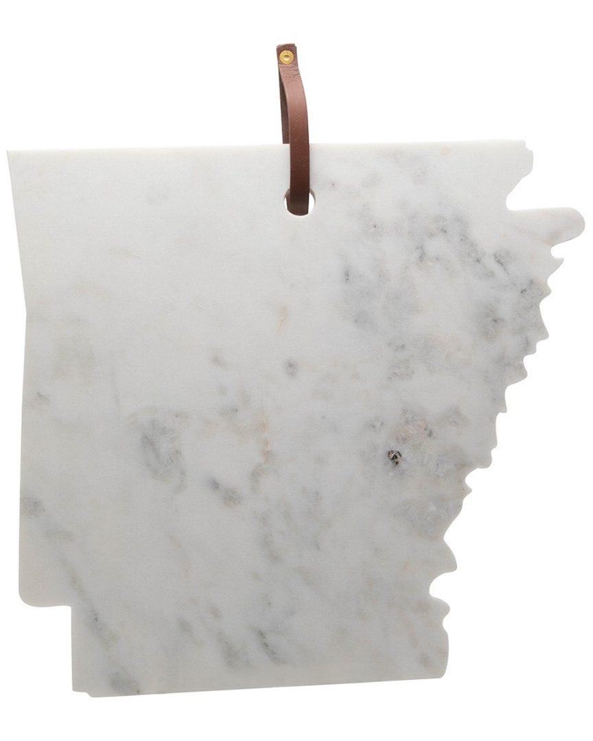 Bidkhome Large Polished Marble Arkansas Cutting Board In White