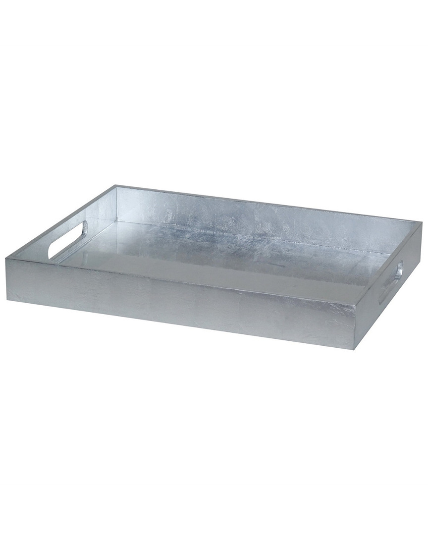 Bidkhome Small Silver Leaf Lacquer Rectangle Serving Tray