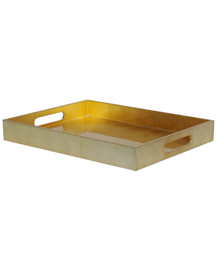 Bidkhome Small Gold Leaf Lacquer Rectangular Serving Tray
