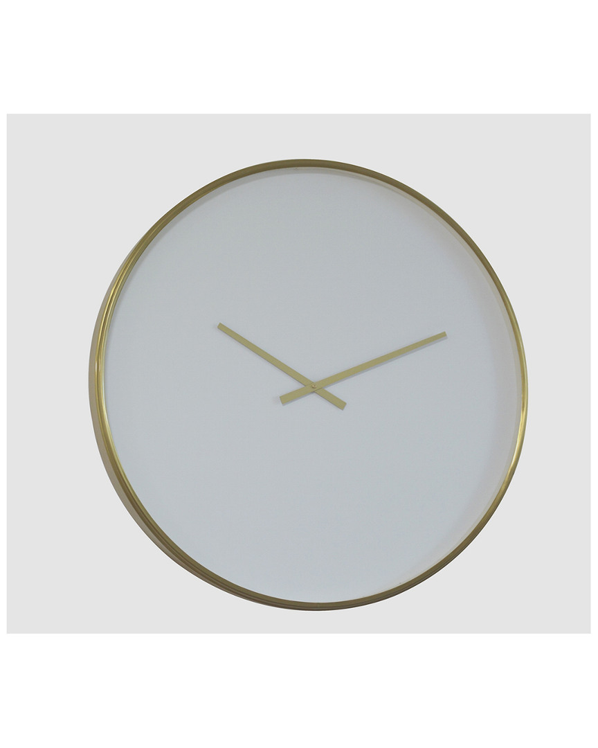 Bidkhome White With Gold Simple Dial Clock