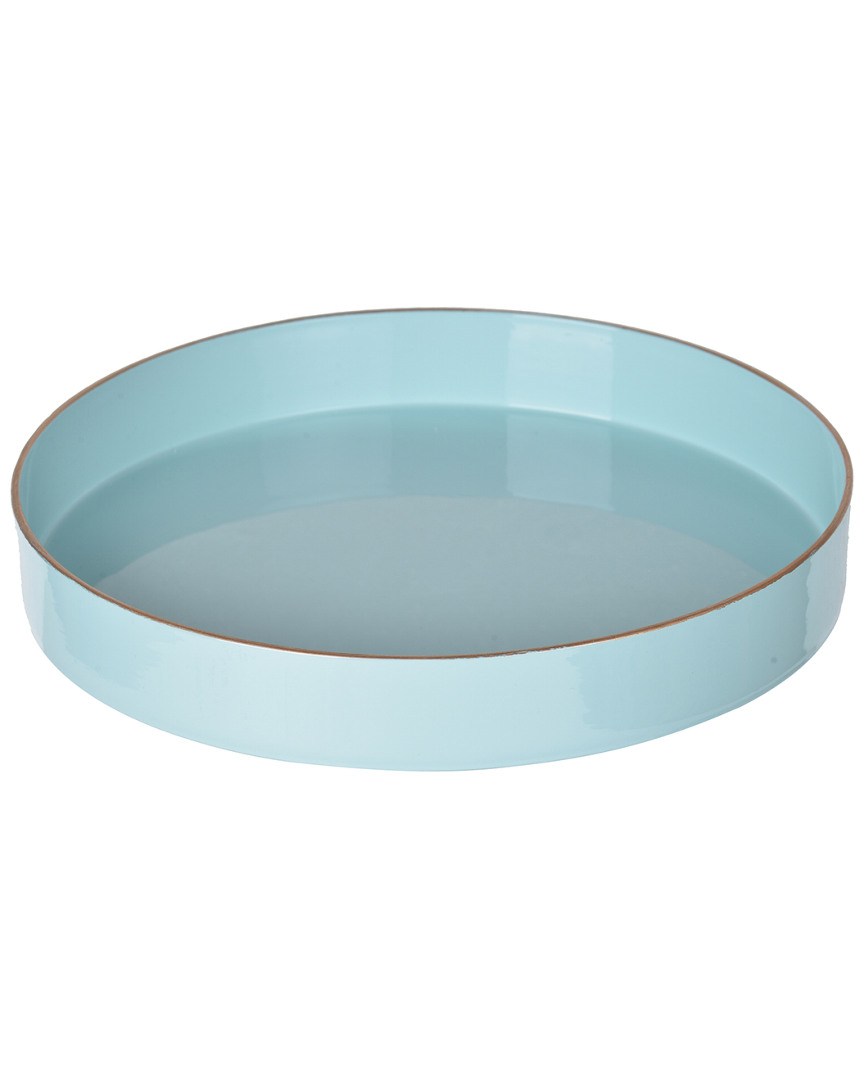 R16 Home Blue Mimosa Round Tray In Turquoise