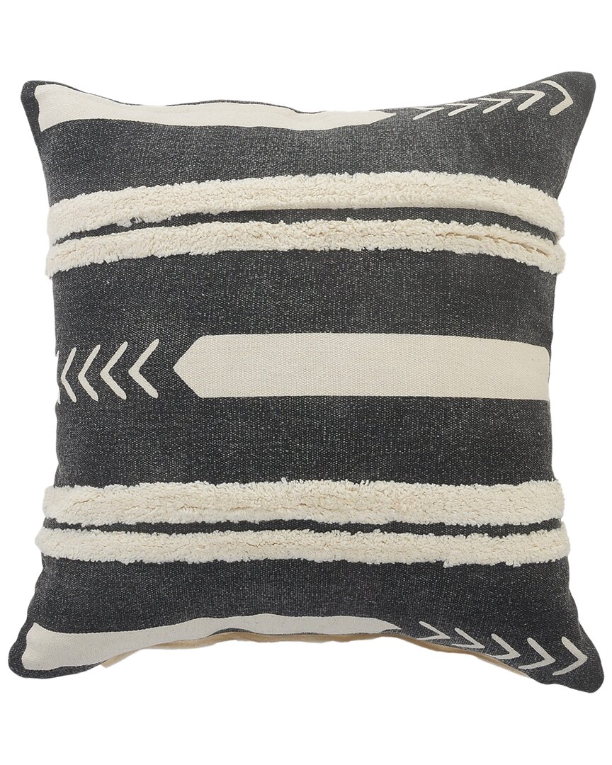Lr Home Avon Geometric Tufted Stripe Throw Pillowê In White