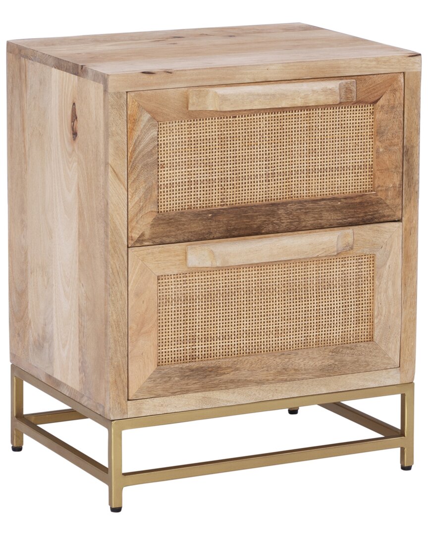 Powell 2 Drawer Night Stand In Gold