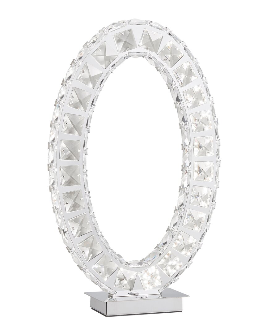 Finesse Decor Oval Crystal Extravaganza Table Lamp In Silver