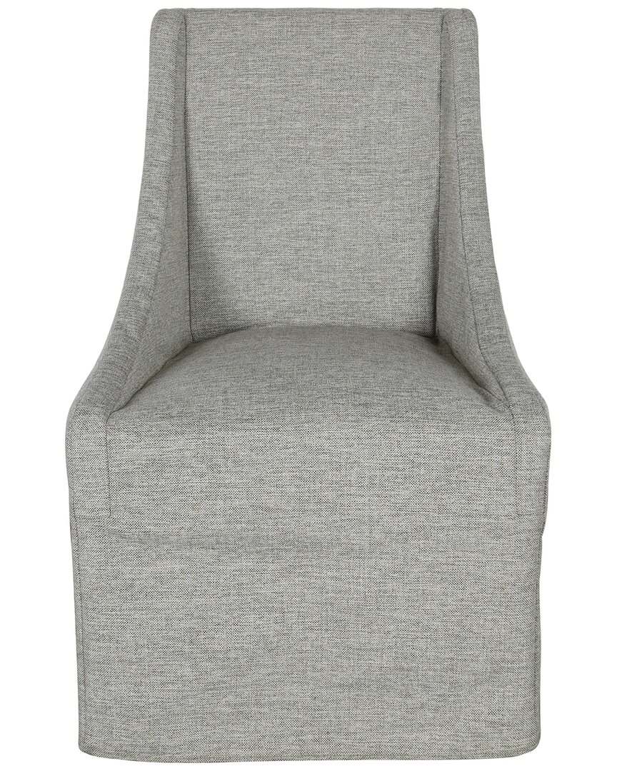 Classic Home Warwick Fabric Upholstered Rolling Dining Chair In Gray