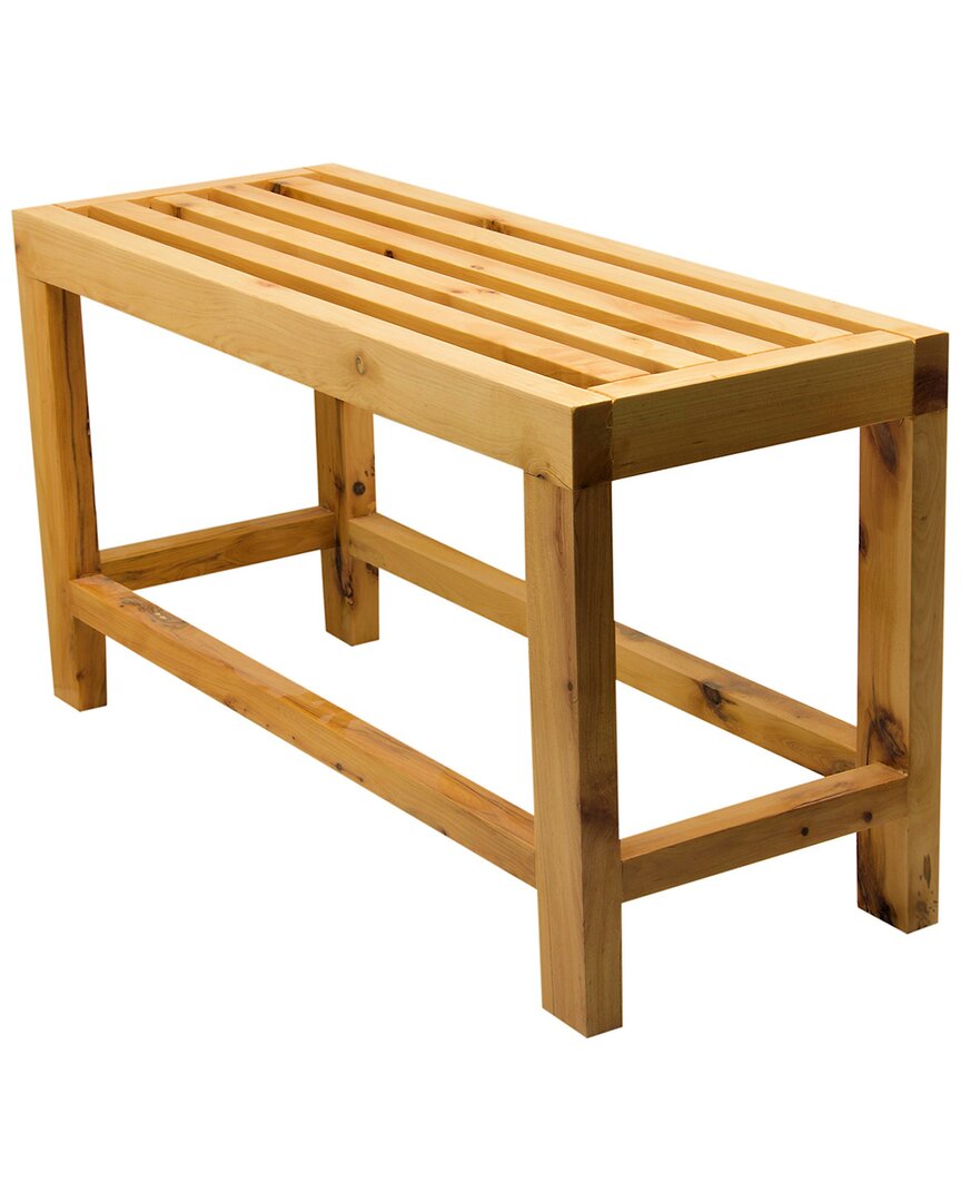 Alfi 26 Solid Wooden Slated Single Person Sitting Bench