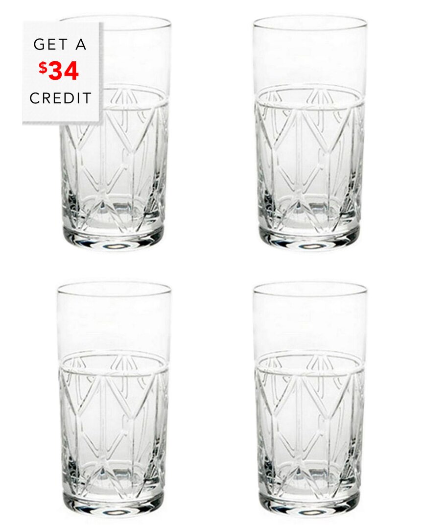 Vista Alegre Avenue Highball Glasses (set Of 4) With $34 Credit In Clear