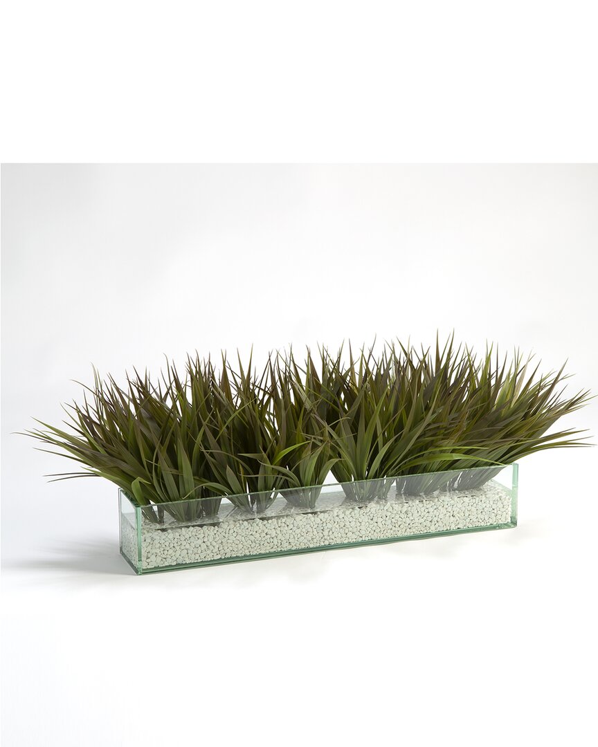 D&w Silks , Inc Wild Grass In Rectangle Aquarium Glass