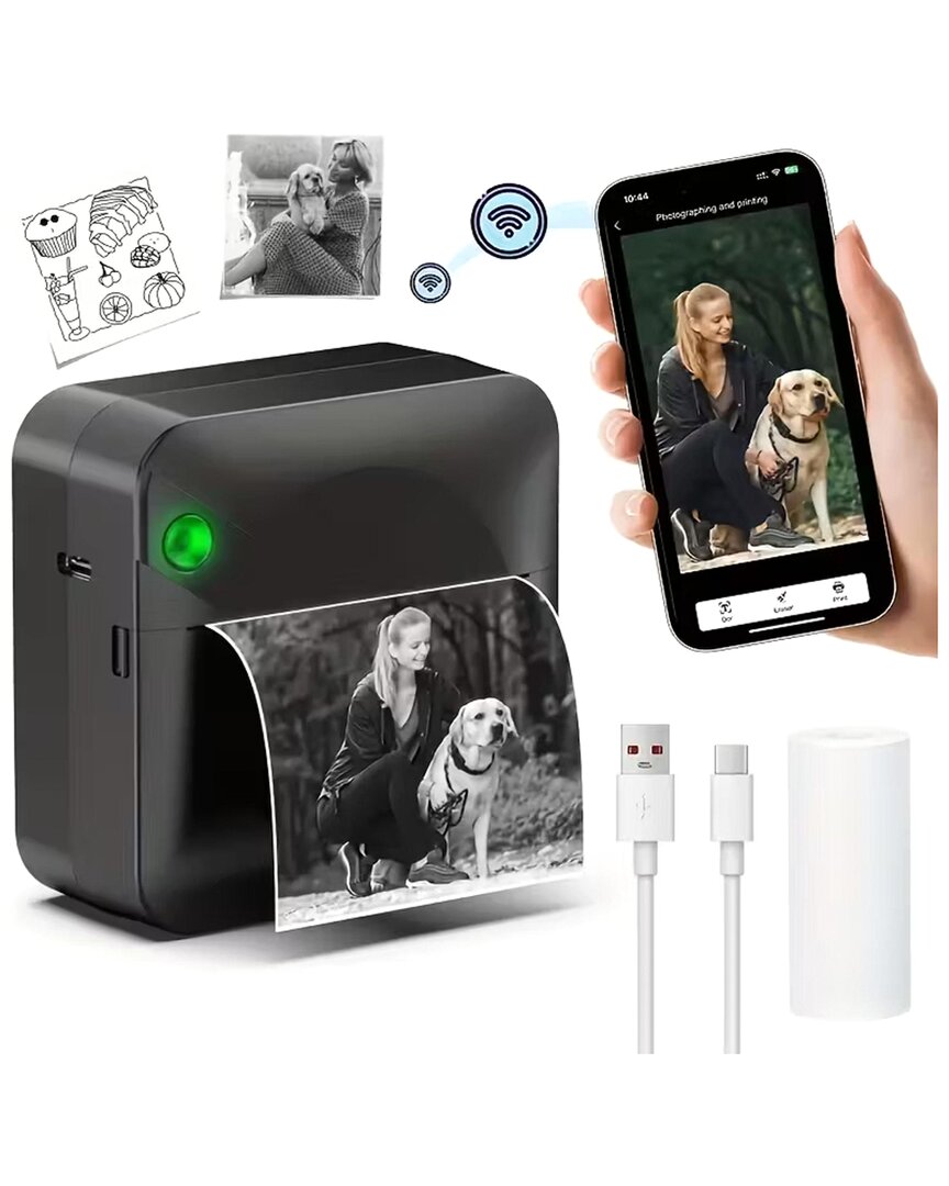 Kenro Mini Pocket Thermal Printer In Black