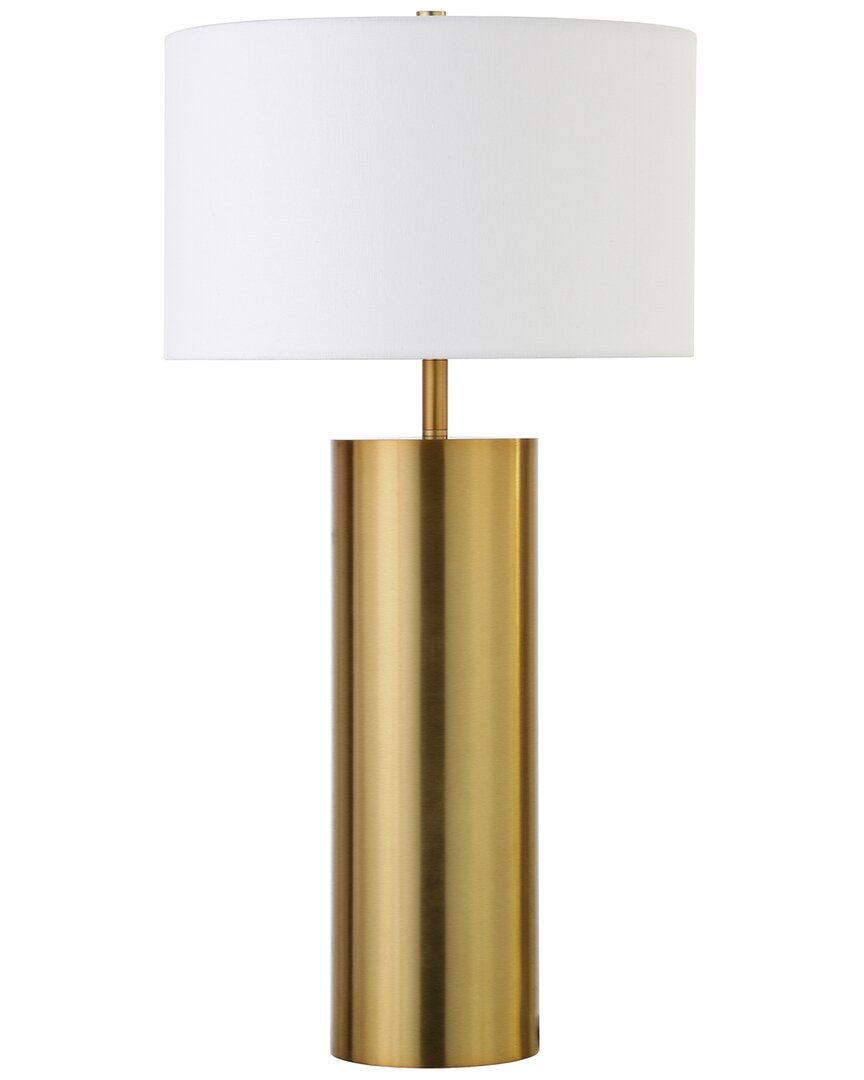 Abraham + Ivy York 29.5 Tall Table Lamp With Fabric Shade In Gold