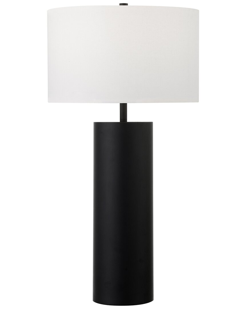 Abraham + Ivy York 29.5 Tall Table Lamp With Fabric Shade In Black