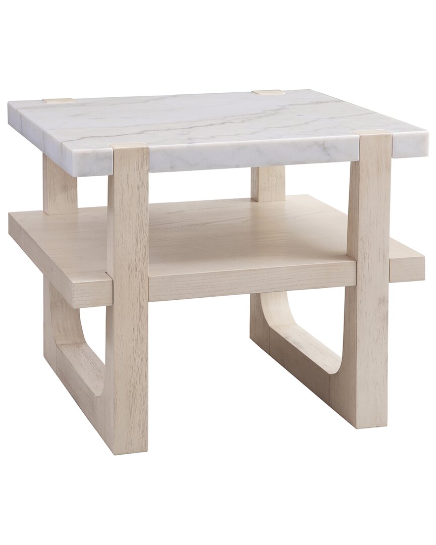 Bassett Mirror Newport Rectangular End Table In White
