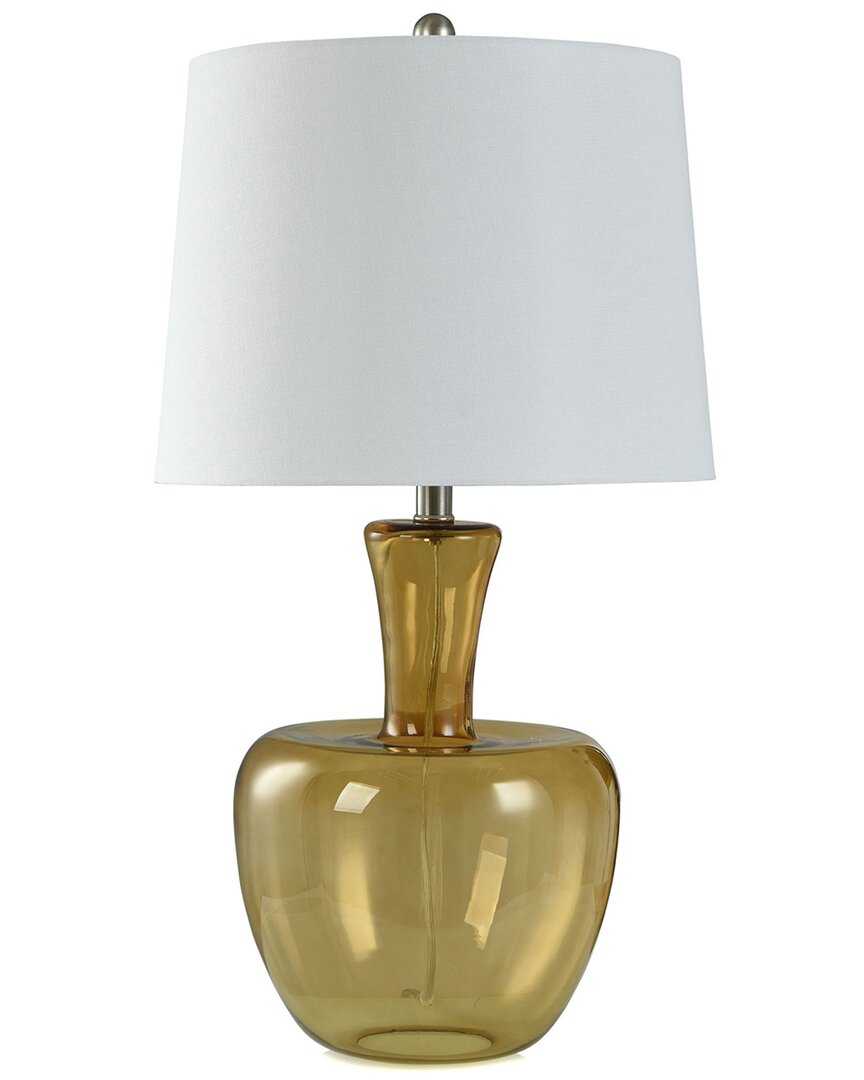 Stylecraft Table Lamp Colored Glass With Gourd Shaped Base In Brown