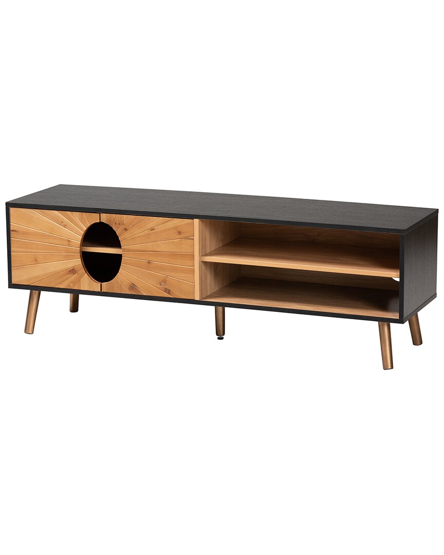 Baxton Studio Chester Two-tone Tv Stand In Brown