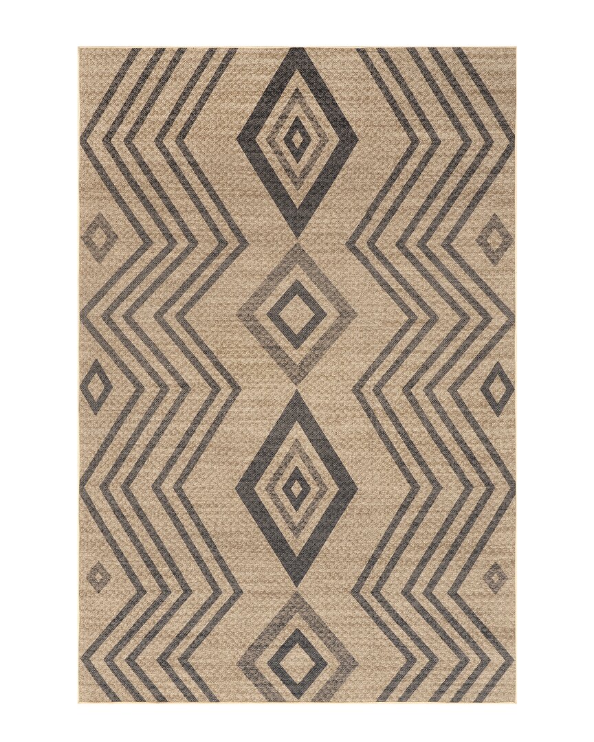 Nuloom Kasie Geometric Stripes Easy-jute Machine Washable Area Rug In Beige