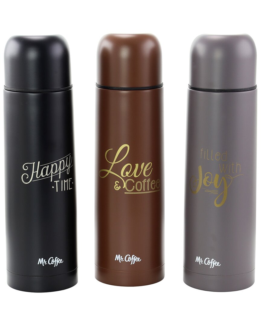 Mr Coffee Mr. Coffee Luster Javelin 3pc Stainless Steel Thermal Travel Bottle Set In Multi