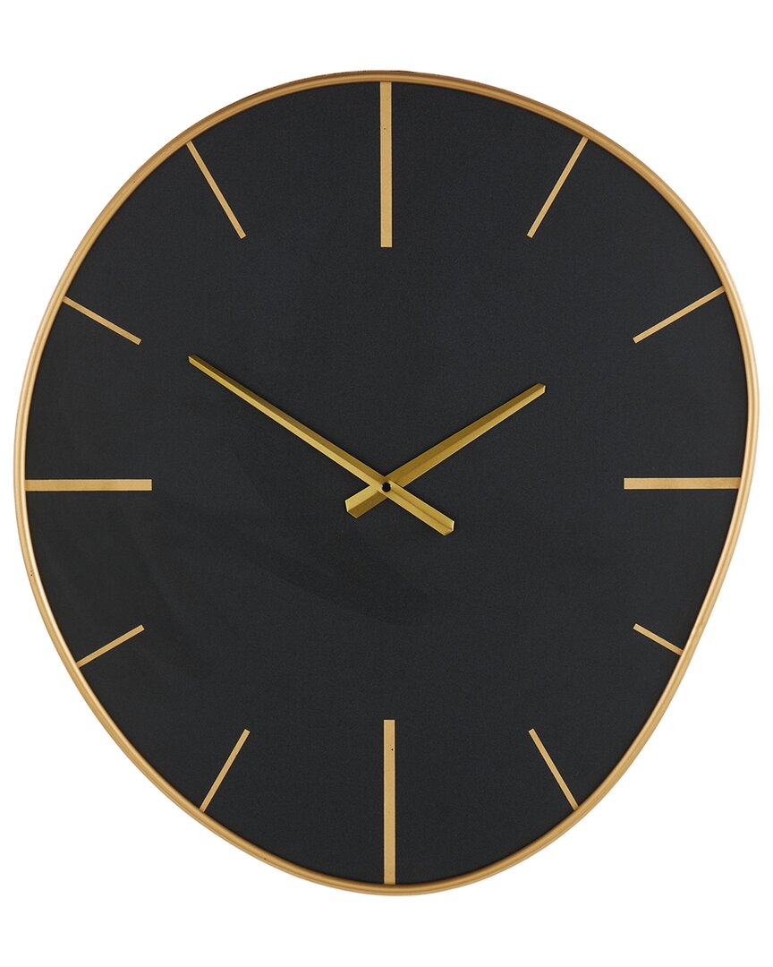 Peyton Lane Industrial Wooden Wall Clock In Black