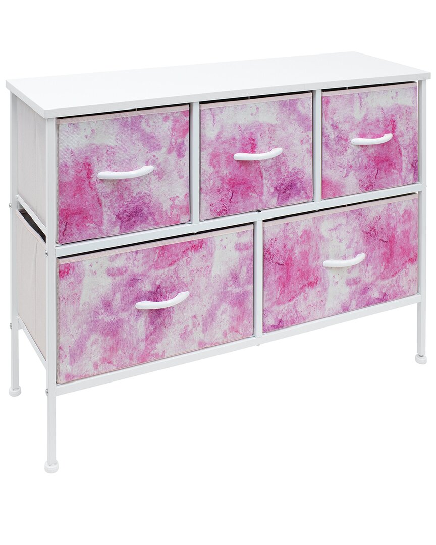 Shop Sorbus 5 Drawer Dresser Chest In Pink