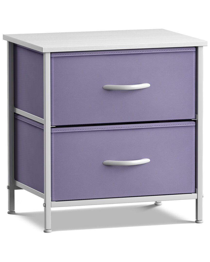Sorbus 2 Drawer Nightstand Dresser Purple