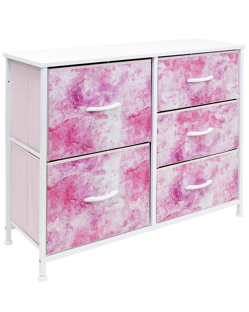 Sorbus 5-drawers Chest Dresser In Pink