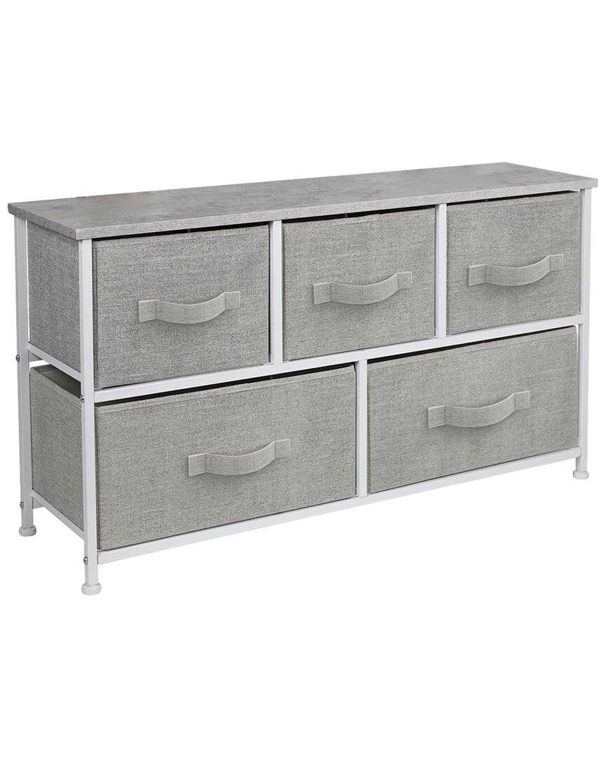 Sorbus Home 5 Drawer Storage Chest In Grey