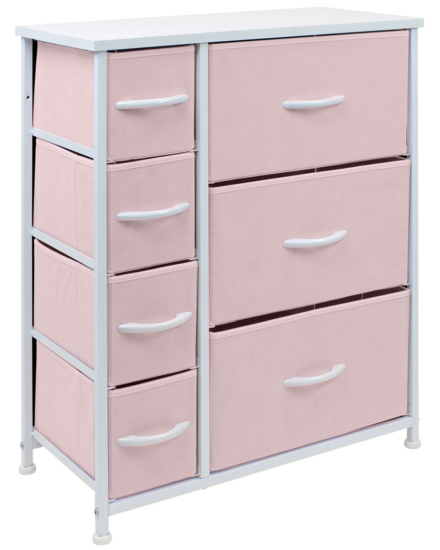 Shop Sorbus 7 Drawer Chest Dresser In Pink