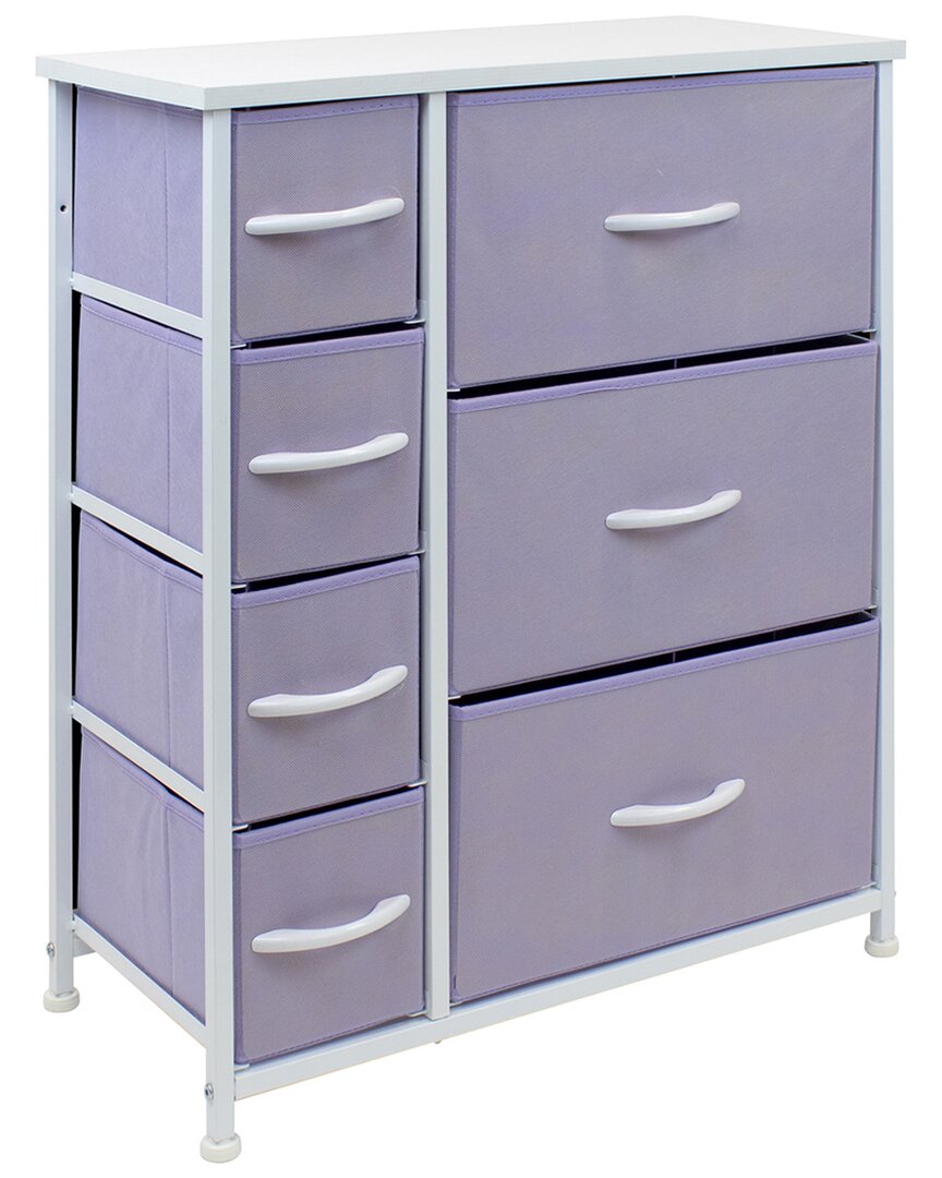 Sorbus 7 Drawer Chest Dresser In Purple