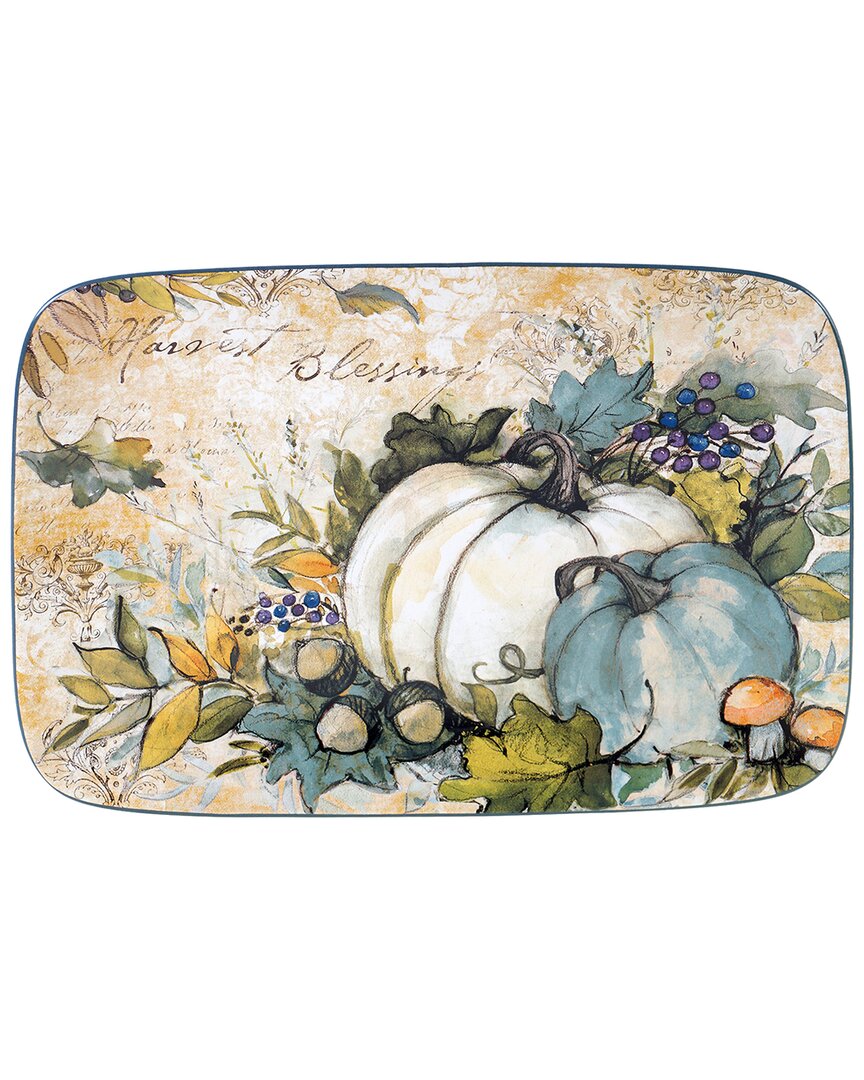 Shop Certified International Harvest Gatherings Rectangular Platter In Blue