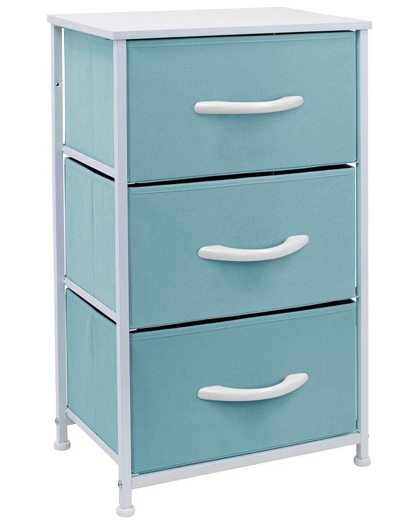 Sorbus Nightstand With 3 Drawers In Blue