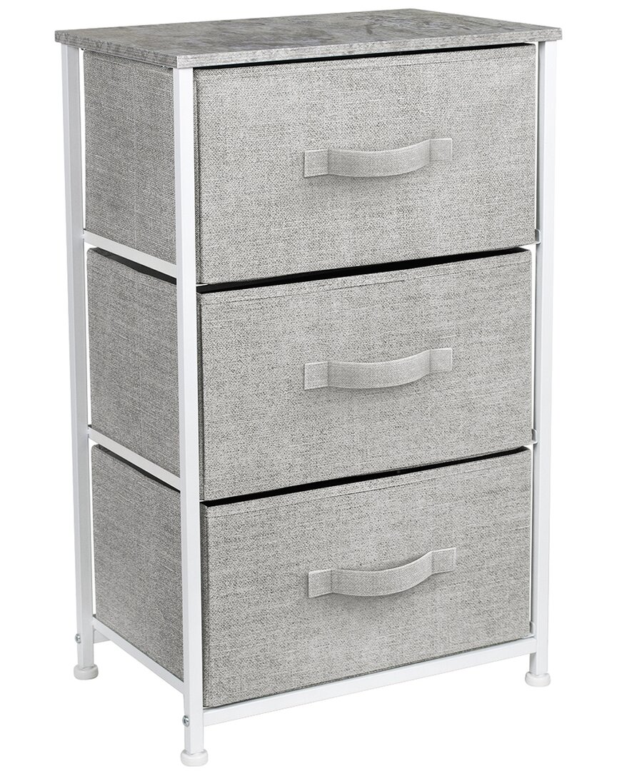 Sorbus Home Nightstand Dresser With 3 Faux Wood Drawers In Grey