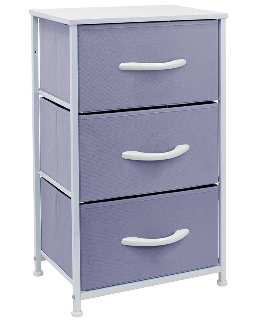 Sorbus Nightstand With 3 Drawers In Purple