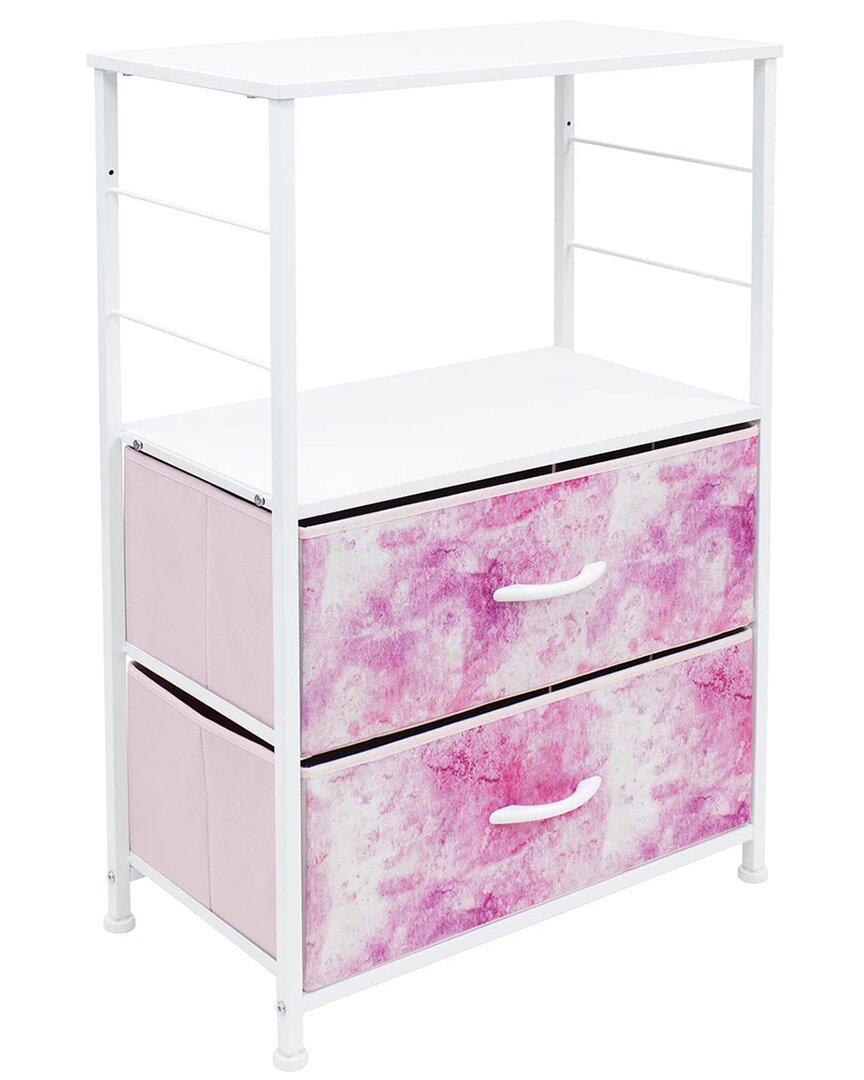 Sorbus 2-drawer End Table In Pink