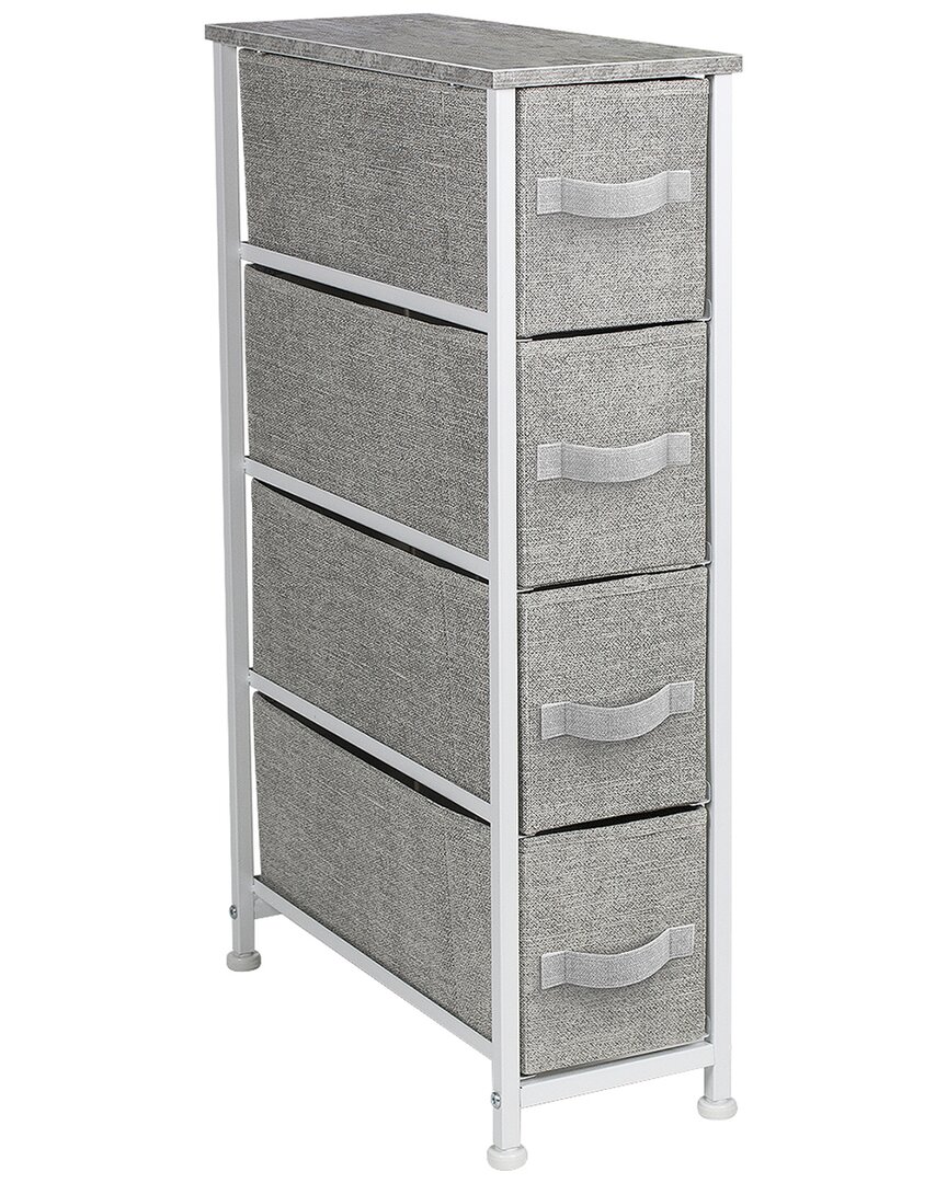 Sorbus Home Narrow Dresser Tower With 4 Drawers In Grey