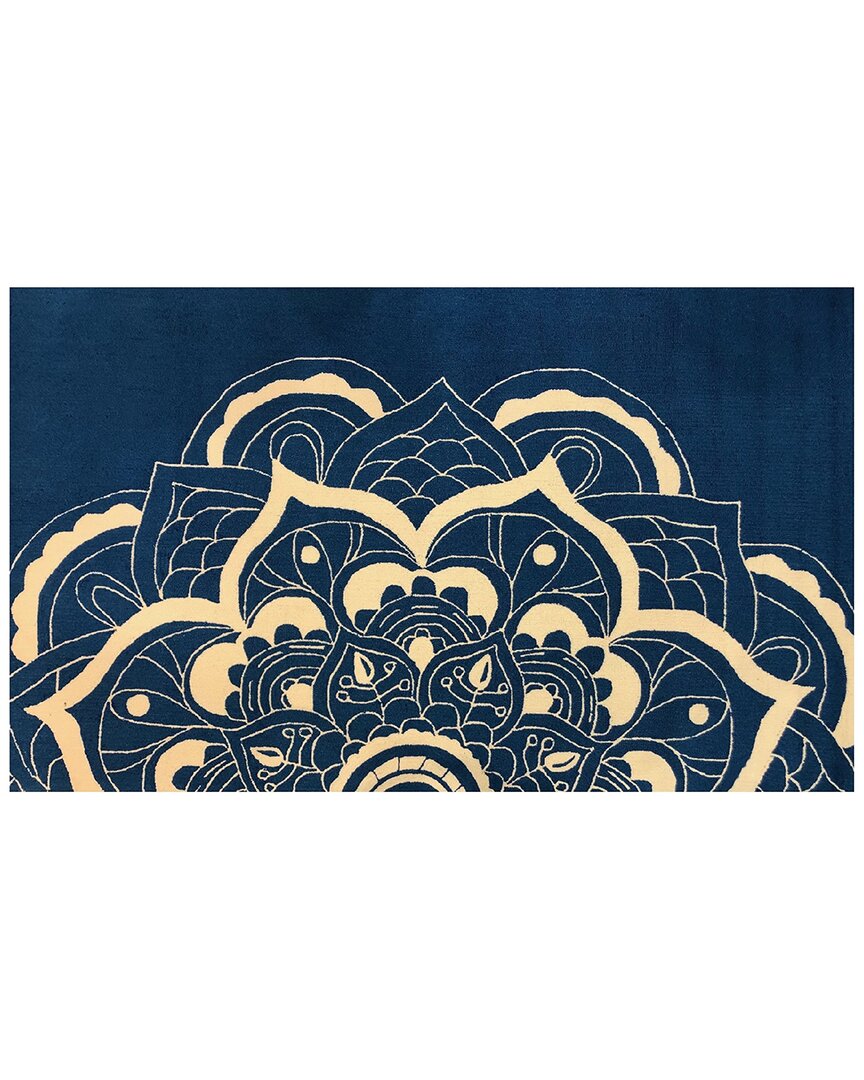 The Rug Market Side Mandala 30x48in Doormat In Blue