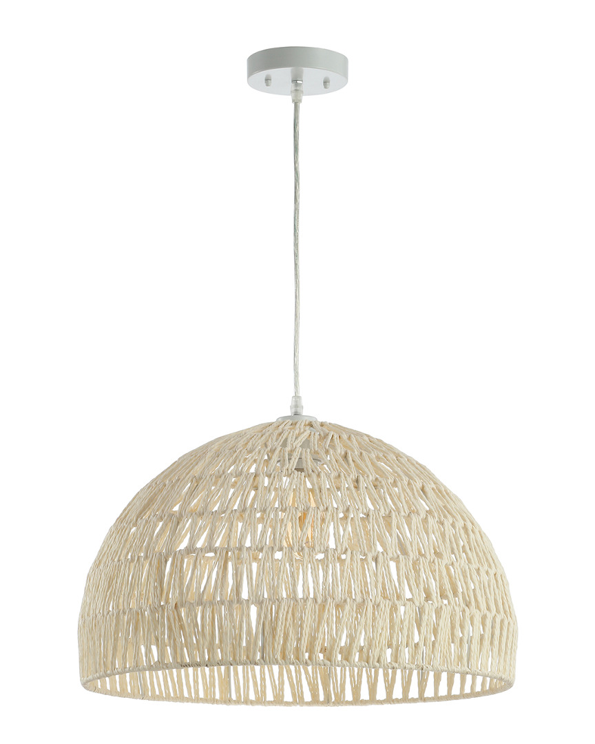 Jonathan Y Campana 20in Woven Rattan Dome Led Pendant