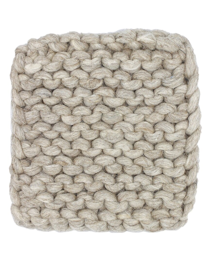 Bidkhome Chain Knitted Trivet Beige 8x8 Wool