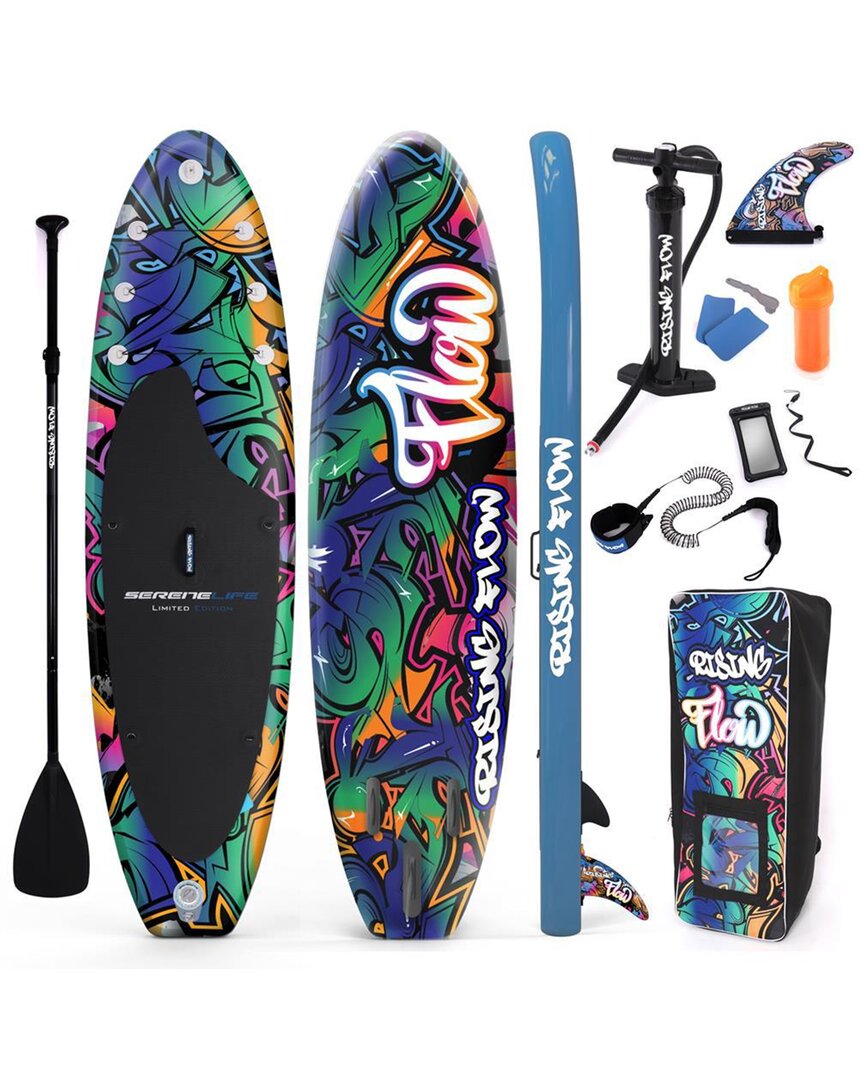 Serenelife Pink Free Flow Inflatable Stand Up Paddle Board In Blue