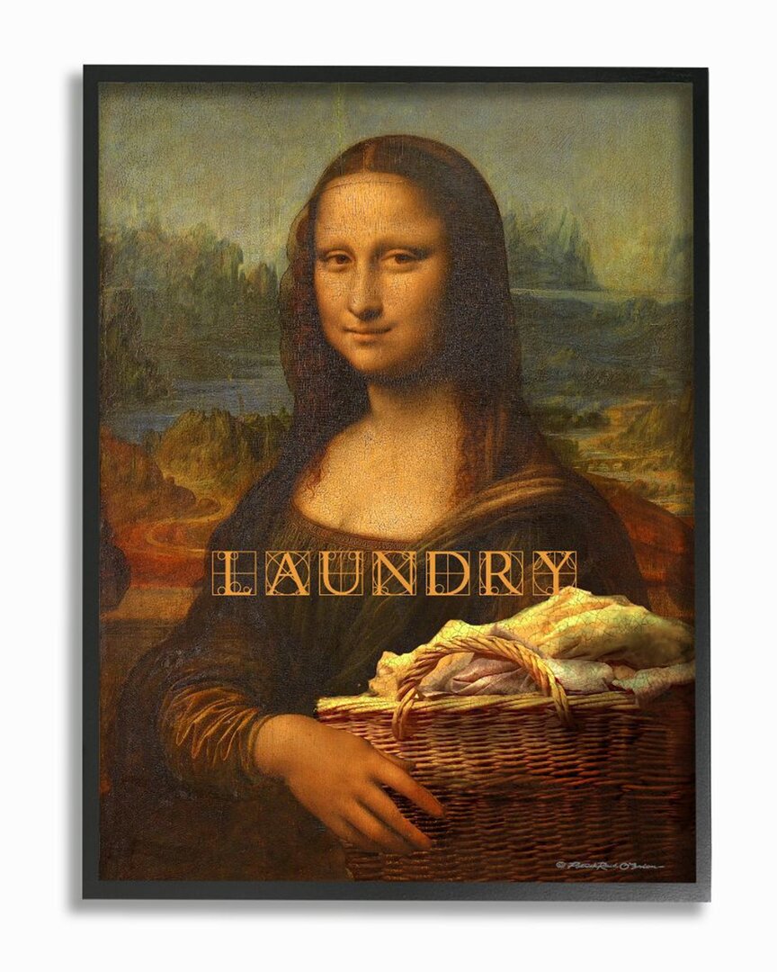 Stupell Mona Lisa Laundry Funny Classic Painting Design Wall Art
