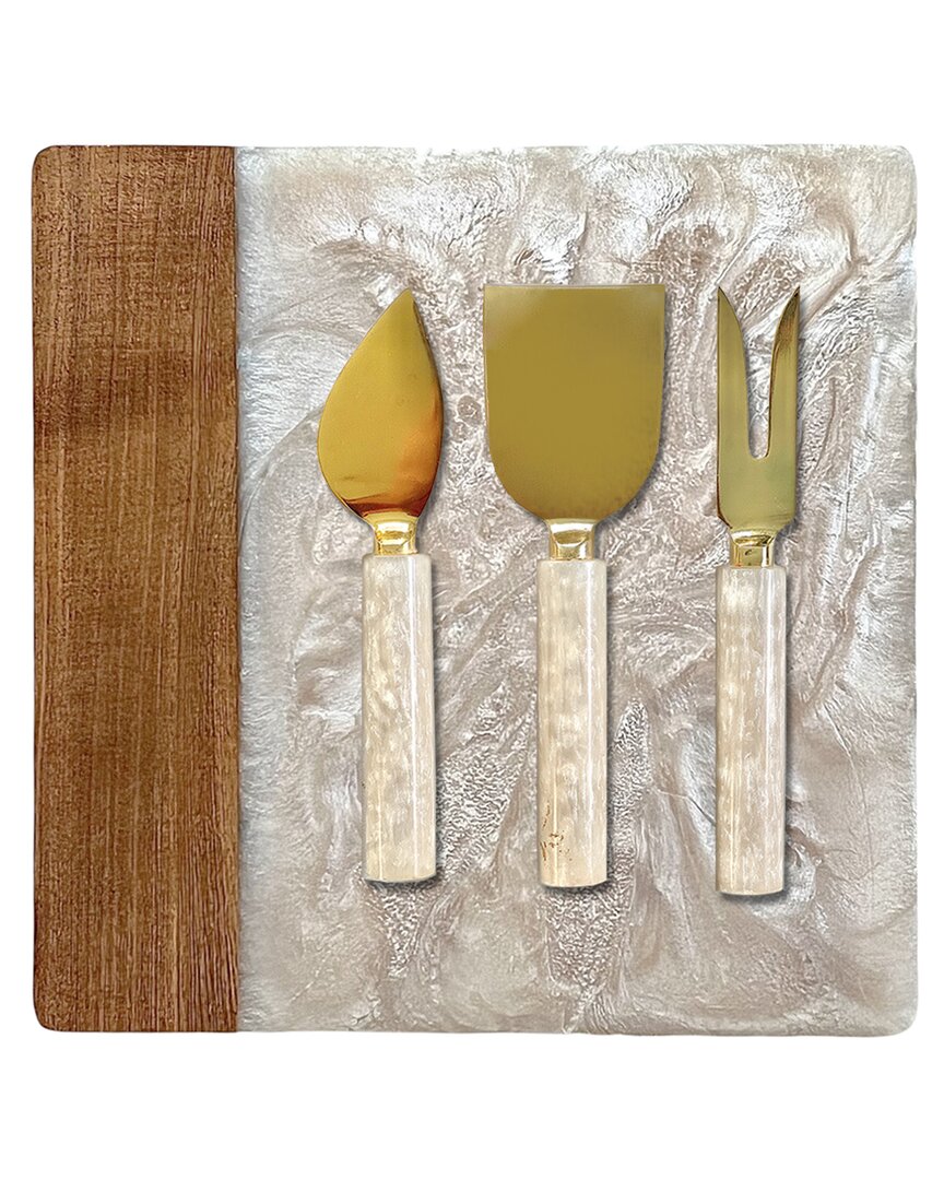 Tiramisu 5pc Serving Set With Cheese Boards & Tools