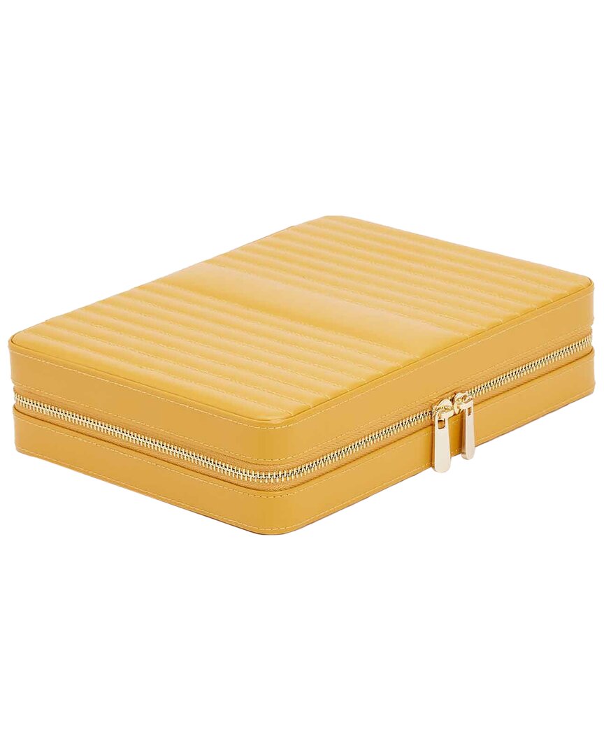 Wolf 1834 Maria Large Zip Jewelry Case In Yellow