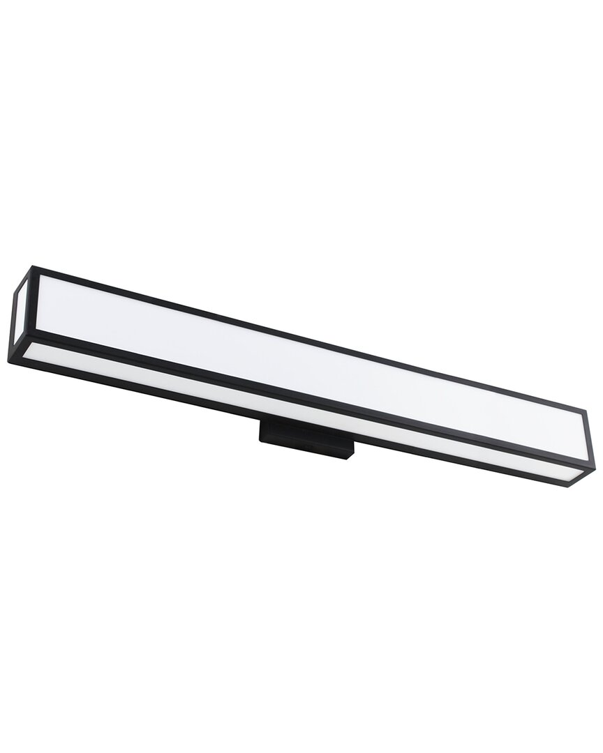 Eglo Maska 1 Light Integrated Led Bath/vanity Light With Black Finish & White Acrylic Shade