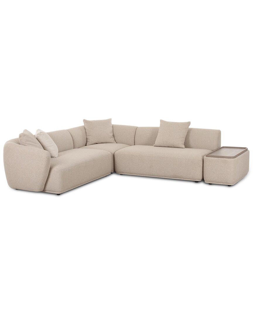 Tov Furniture Sylvie Cream Boucle 4-piece Left Chaise Sectional