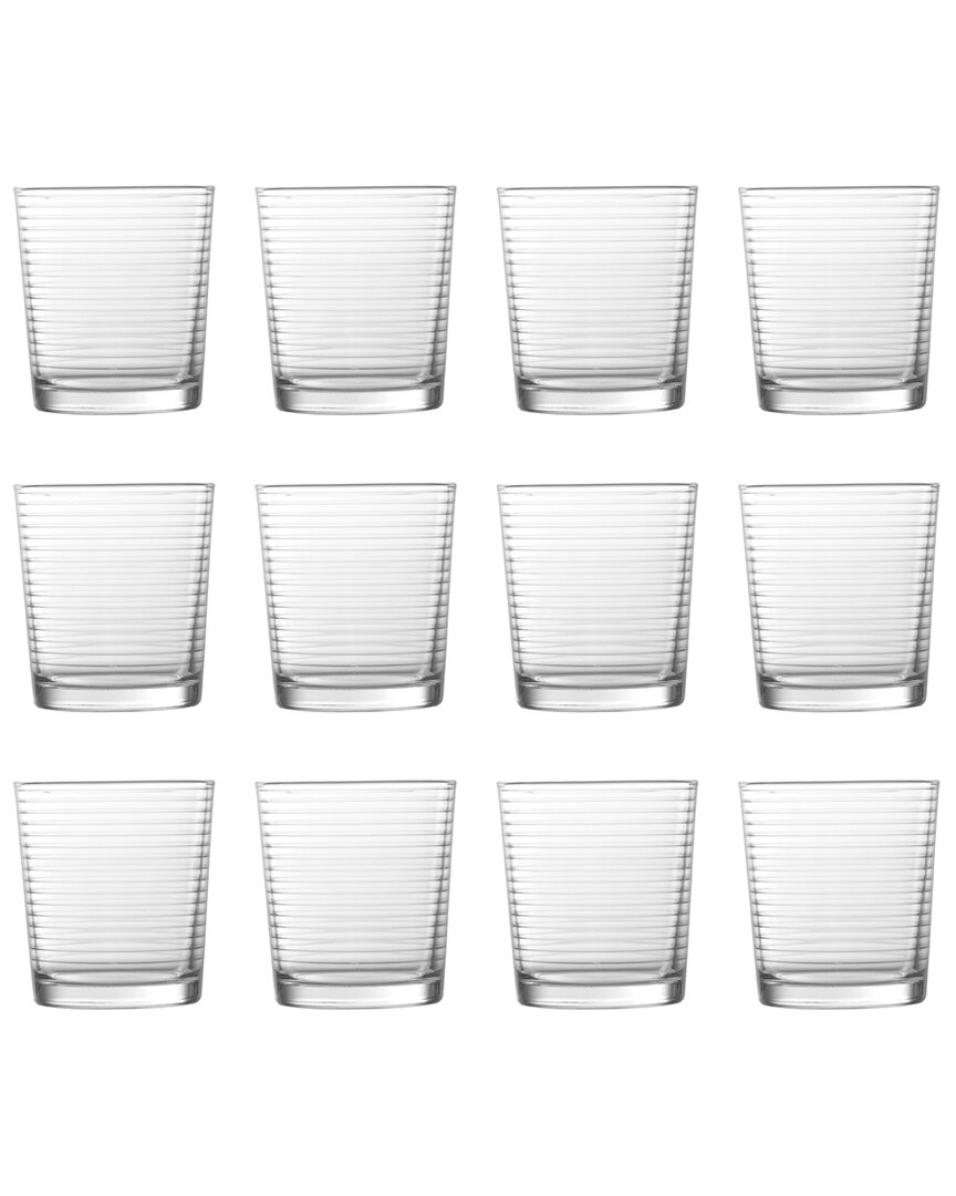 Fortessa Arcade Everyday 12oz Stackable Glasses (set Of 12) In Transparent